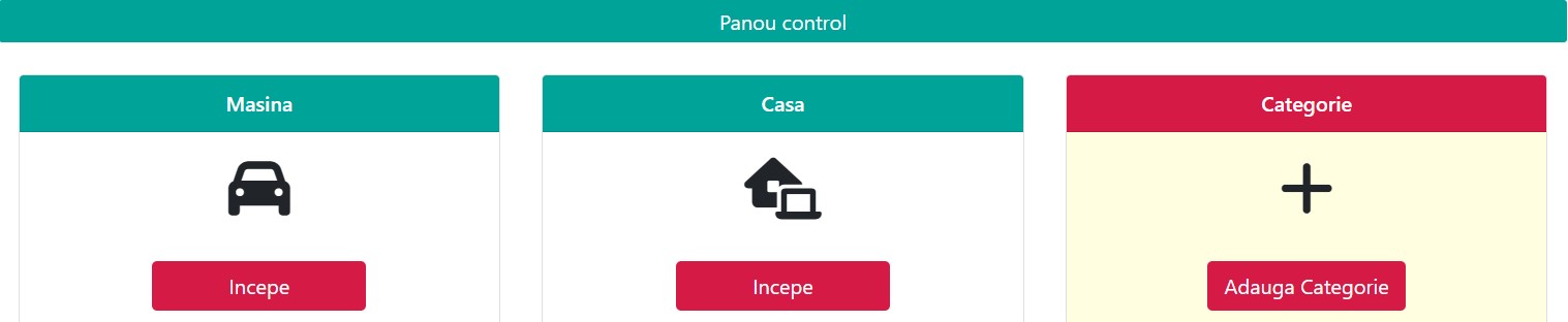 panou de control